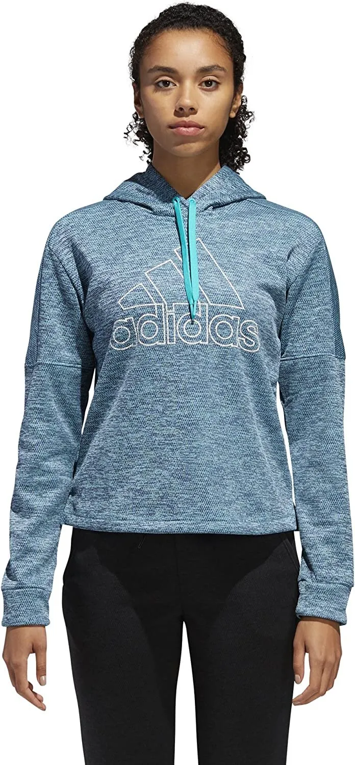 adidas Athletics Team Issue Badge of Sport Pullover, Hi-Res Aqua Melange, X-Small