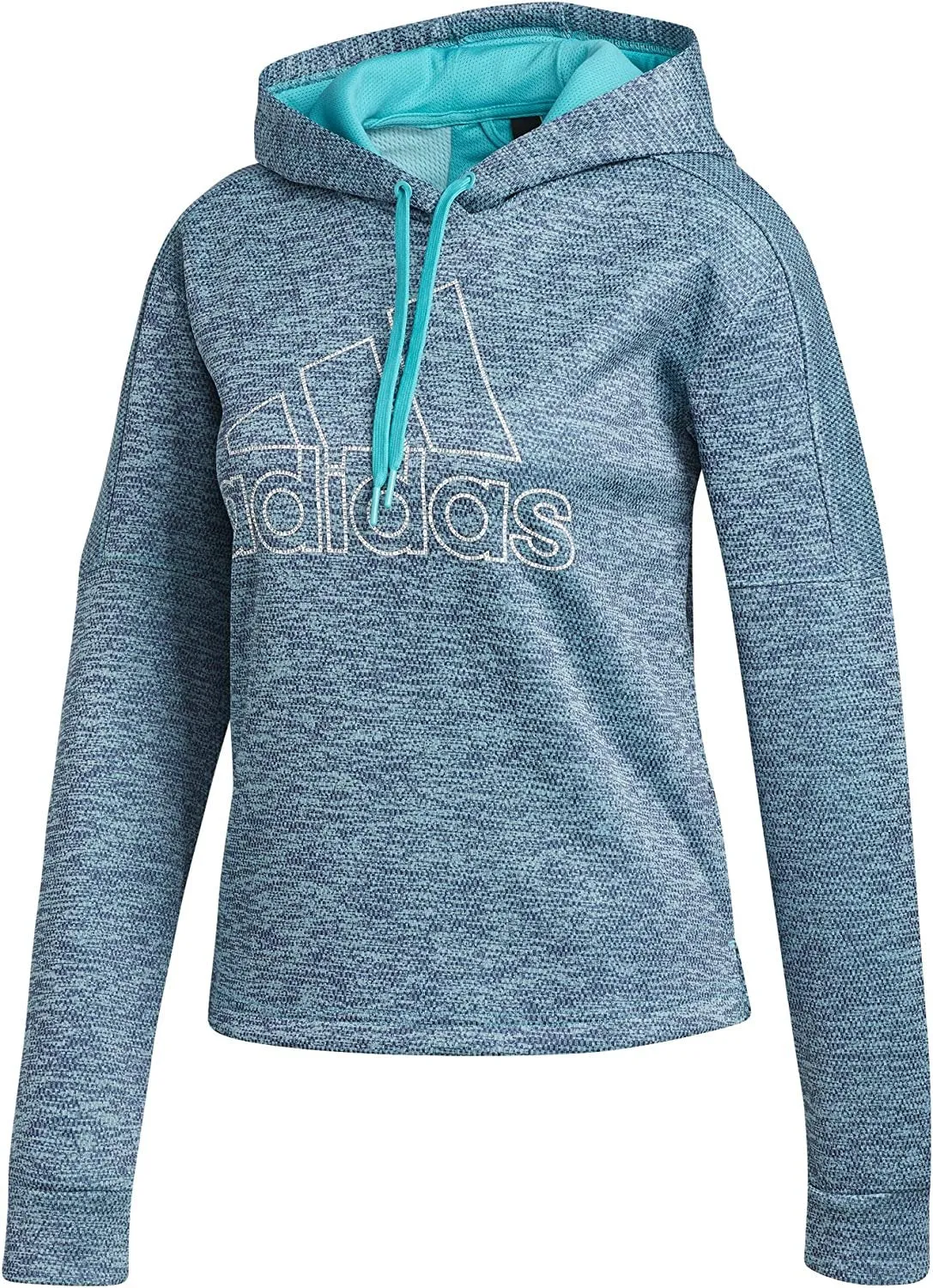 adidas Athletics Team Issue Badge of Sport Pullover, Hi-Res Aqua Melange, X-Small