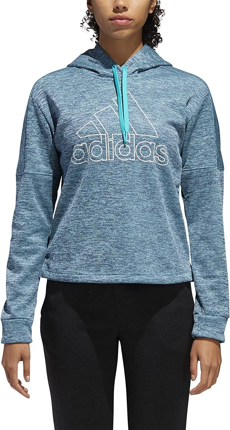 adidas Athletics Team Issue Badge of Sport Pullover, Hi-Res Aqua Melange, X-Small