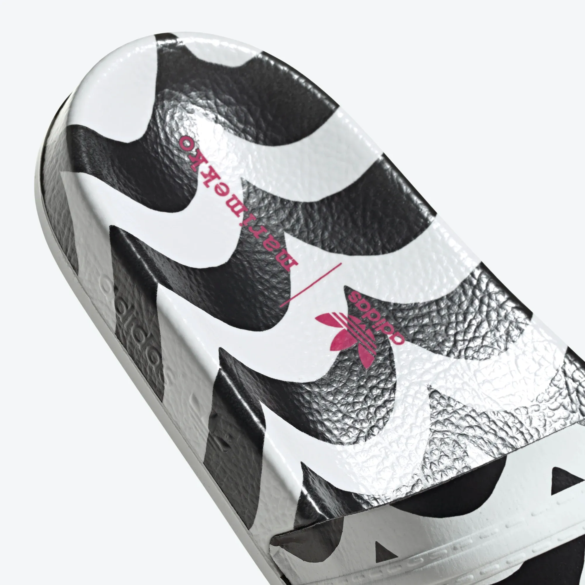 Adidas Women's Marimekko Adilette Slides - Core Black / Cloud White / Team Real Magenta