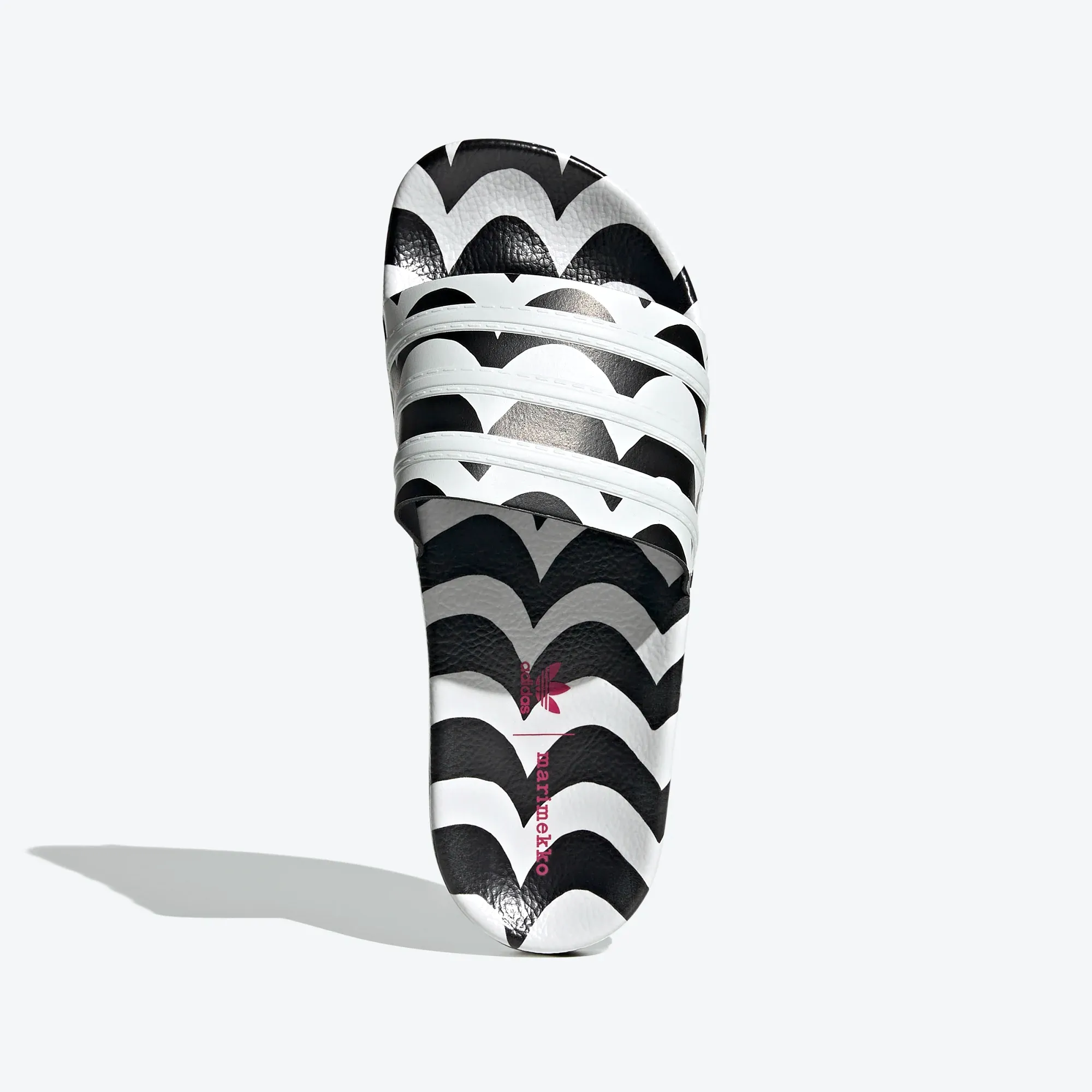 Adidas Women's Marimekko Adilette Slides - Core Black / Cloud White / Team Real Magenta