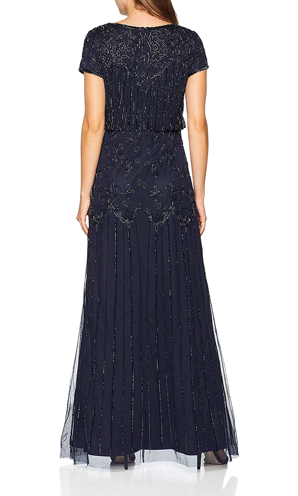 Adrianna Papell - 191906600 Embellished Mesh Blouson Evening Dress