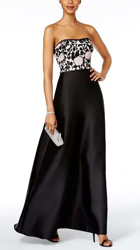 Adrianna Papell AP1E201123 Semi-Sweetheart Floral Embellished Dress - 1 Pc LIGHT PINK BLACK in Size 12 Available