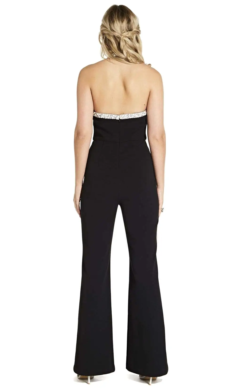 Adrianna Papell - AP1E204372 Pearl Beaded High Halter Jumpsuit