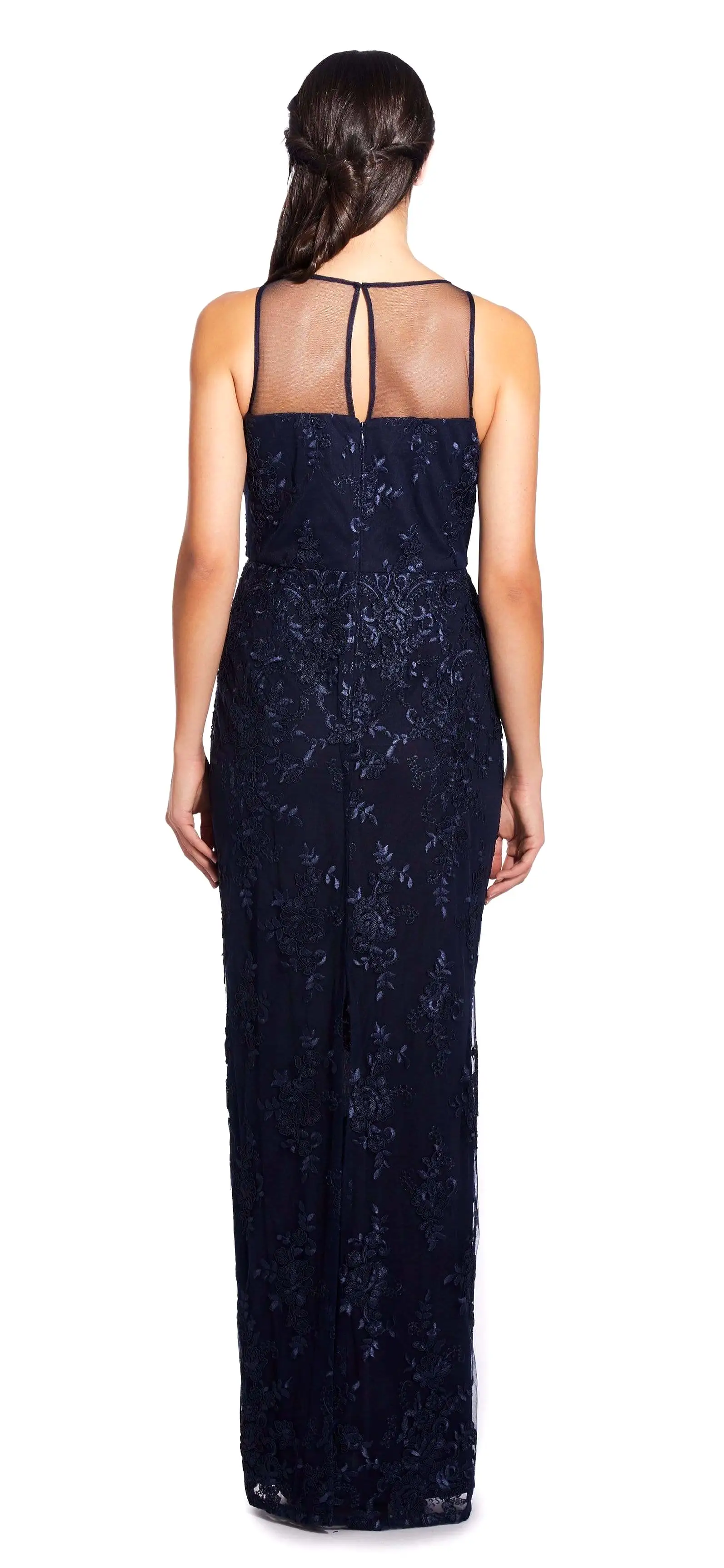 Adrianna Papell - AP1E204699 Embroidered Illusion Sheath Dress