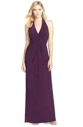 Adrianna Papell - Ruched Jersey Halter Dress 191915320 - 1 pc Black In Size 4 Available