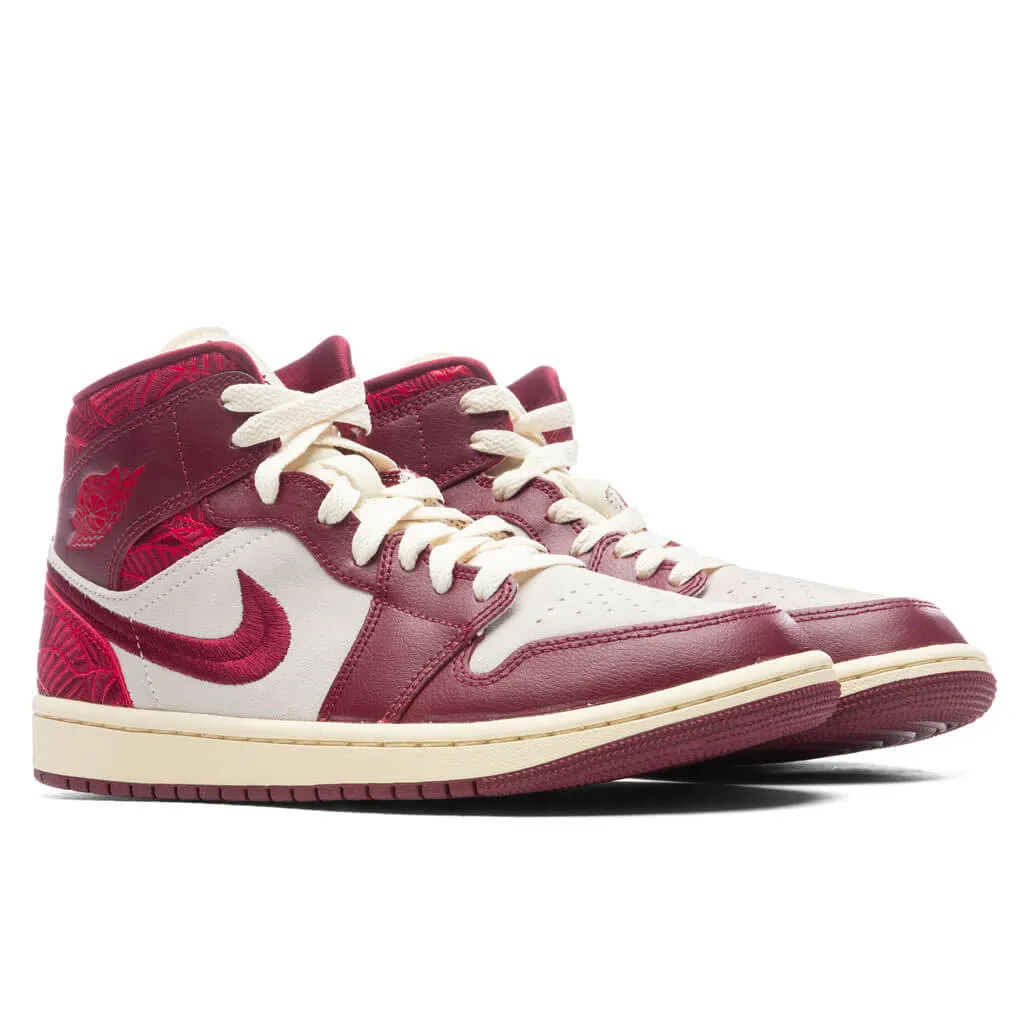 Air Jordan 1 Mid SE Women's Tiki Leaf - Team Red/University Red/Muslin