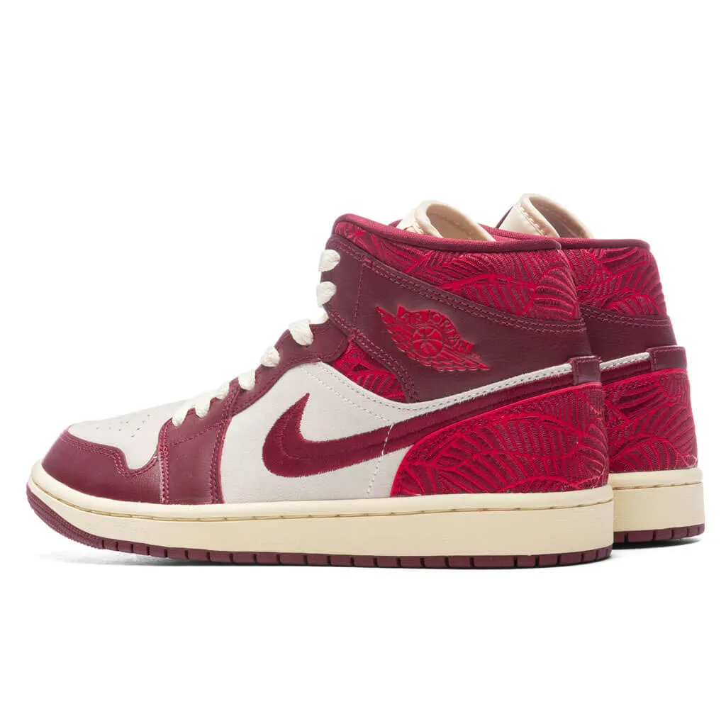 Air Jordan 1 Mid SE Women's Tiki Leaf - Team Red/University Red/Muslin