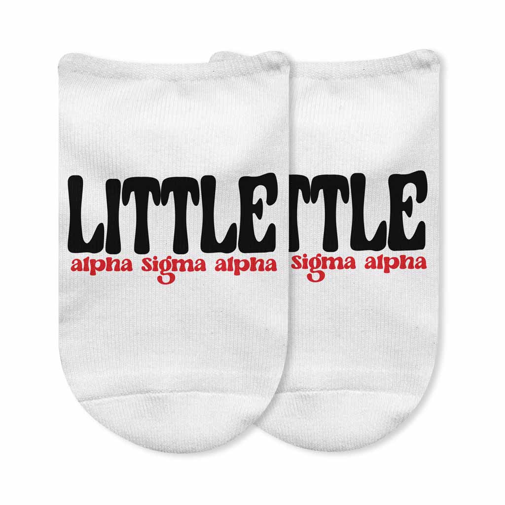 Alpha Sigma Alpha No Show Socks for Bigs and Littles