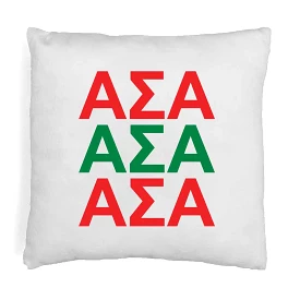 Alpha Sigma Alpha Throw Pillow Cover with Greek Letters