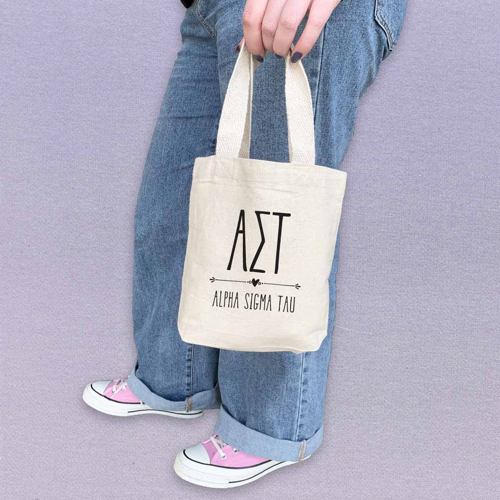 Alpha Sigma Tau Boho Design on Mini Tote Gift Bag