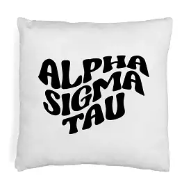 Alpha Sigma Tau Greek Mod Design on a Sorority Throw Pillow Cover for Dorm Room or Apartment Decor