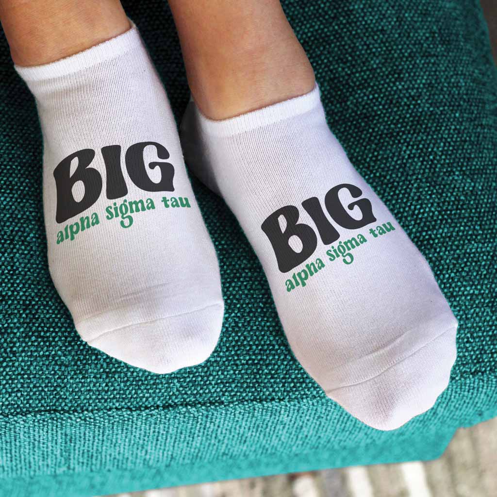 Alpha Sigma Tau No Show Socks for Bigs and Littles