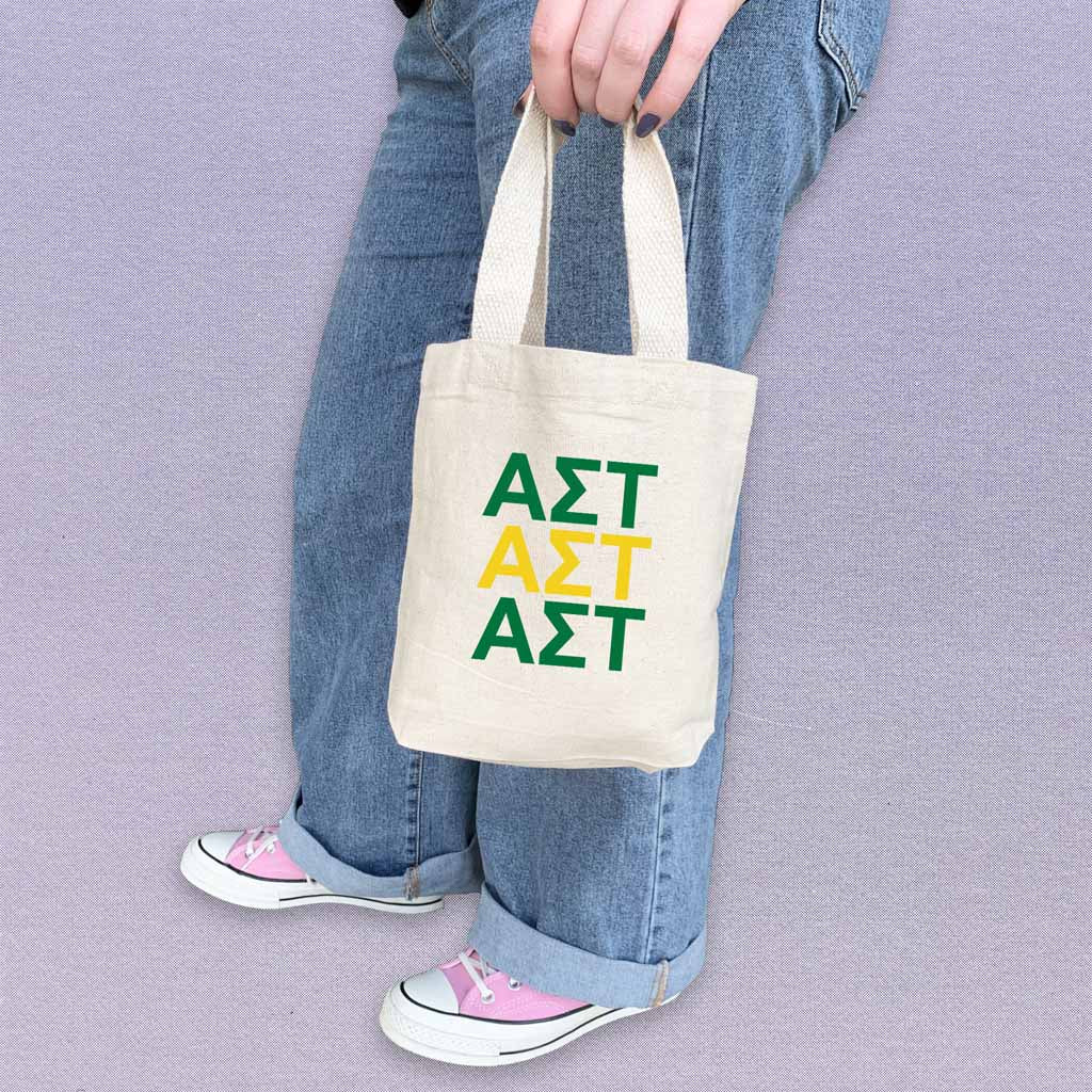 Alpha Sigma Tau Sorority Greek Letters Mini Tote Gift Bag