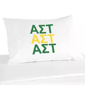 Alpha Sigma Tau Sorority Letters in Sorority Colors Pillowcase