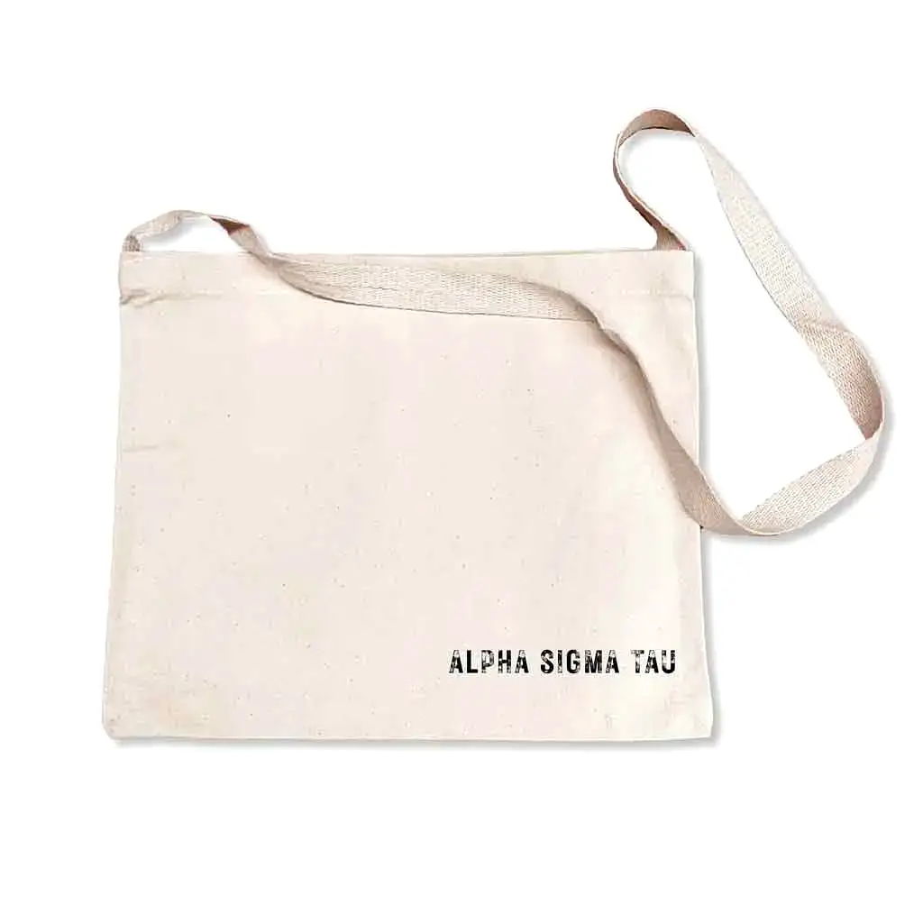 Alpha Sigma Tau Sorority Messenger Bag with Cross Body Strap