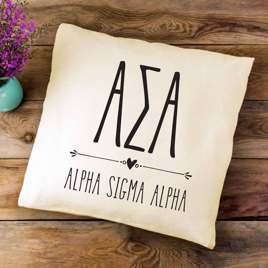 ASA Greek Boho Sorority Throw Pillow Cover for Dorm or Apartment