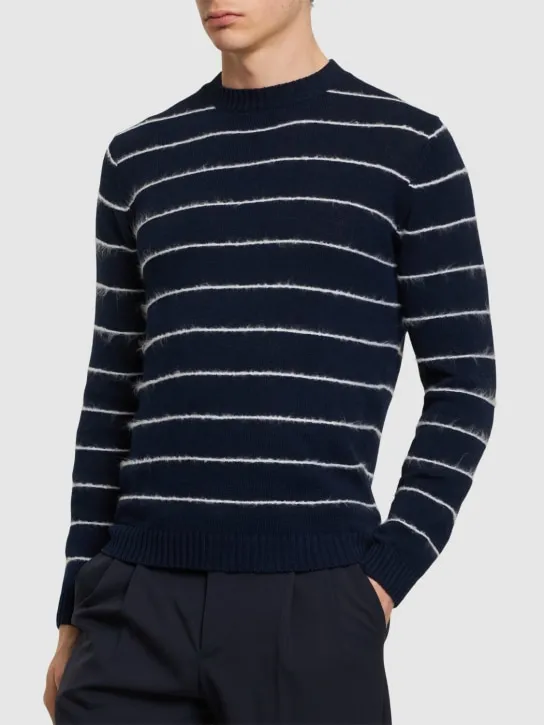 ASPESI   Cotton blend knit crewneck sweater 