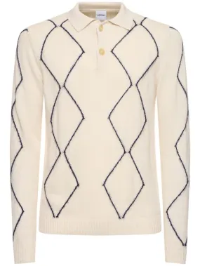 ASPESI   Diamond cotton blend knit l/s polo 