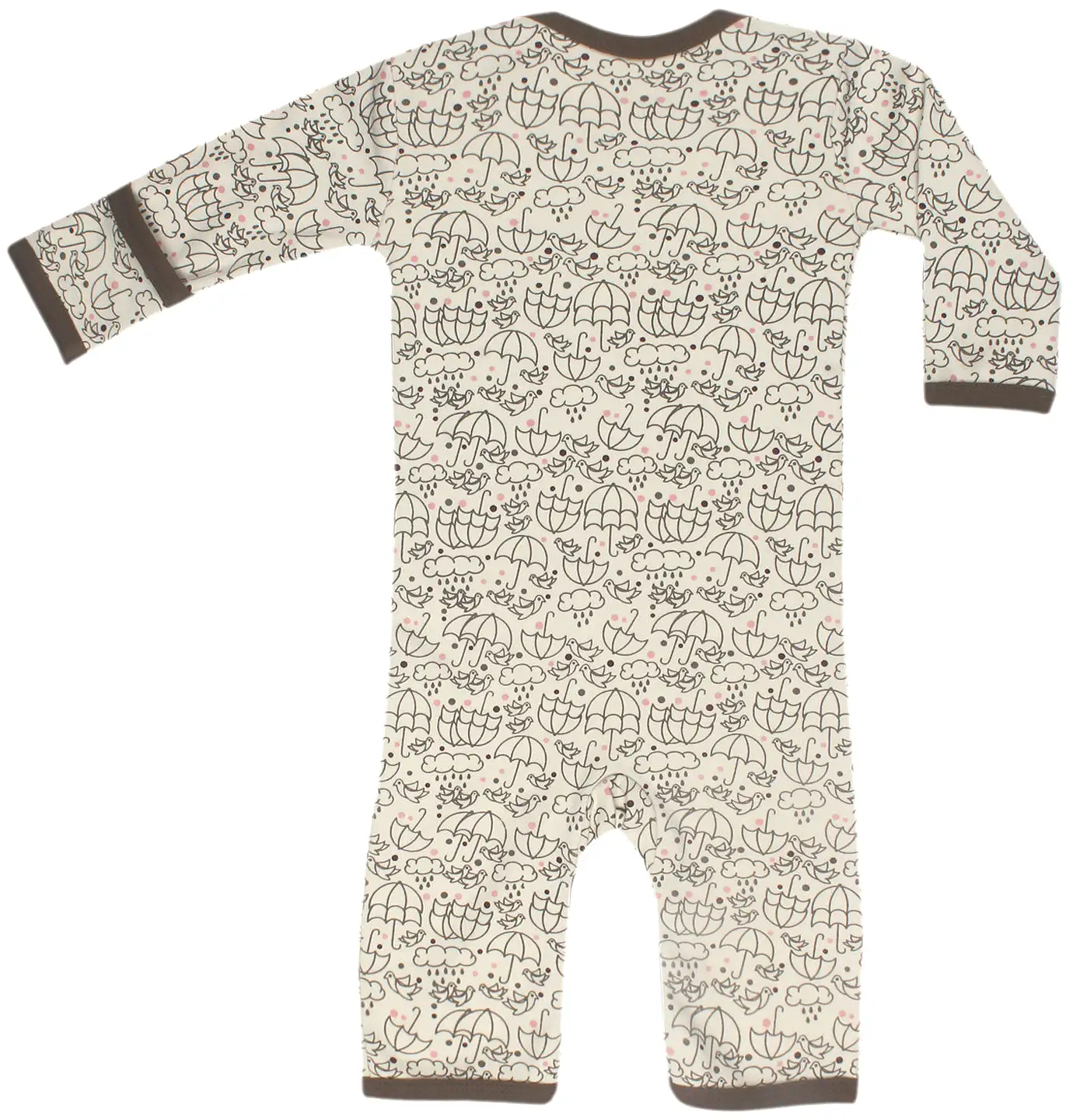 Baby Organic Cotton Long Sleeve Romper Jumpsuit GOTS Certified (Stone)