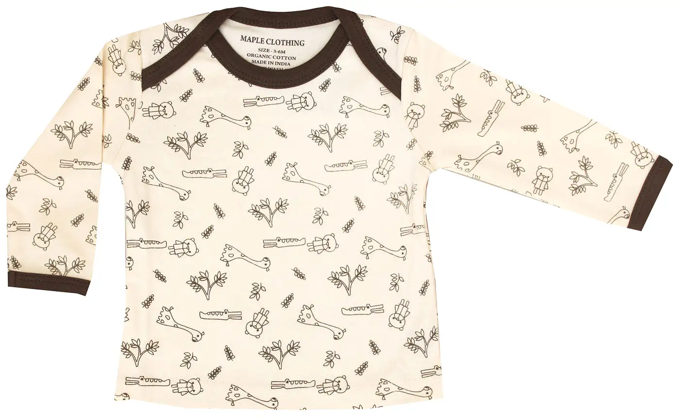 Baby Organic Cotton Long Sleeve T-Shirt GOTS Certified (Giraffe)