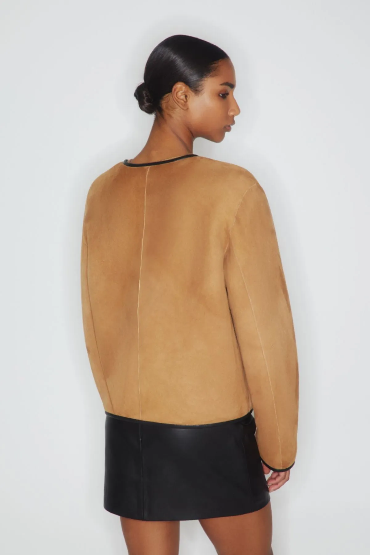 Blazé Milano Reversible Tatoosh Gliss Bolero Jacket - Camel