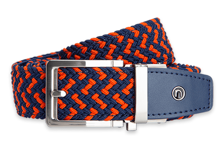 Braided Orange & Navy, 1 3/8 Strap, Golf Belt