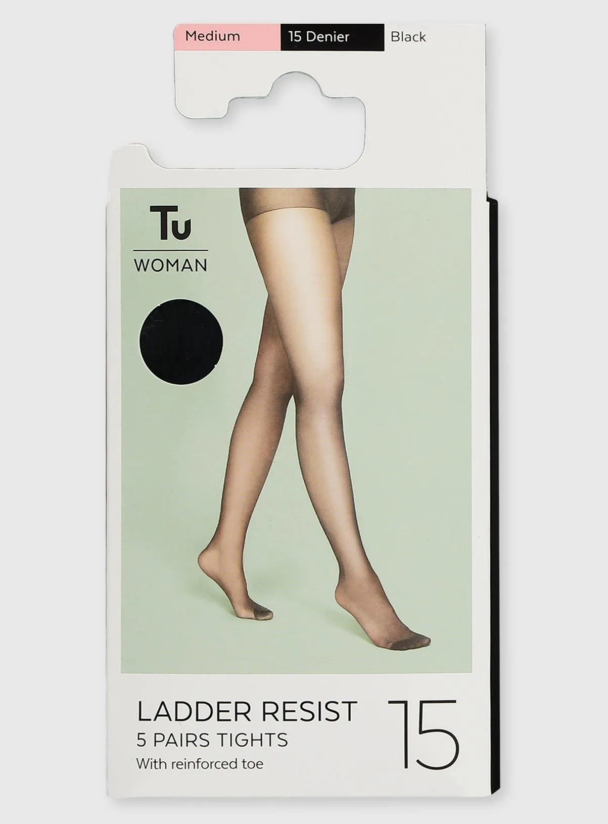 Buy Black 15 Denier Ladder Resistant Tights 5 Pack S | Tights | Tu