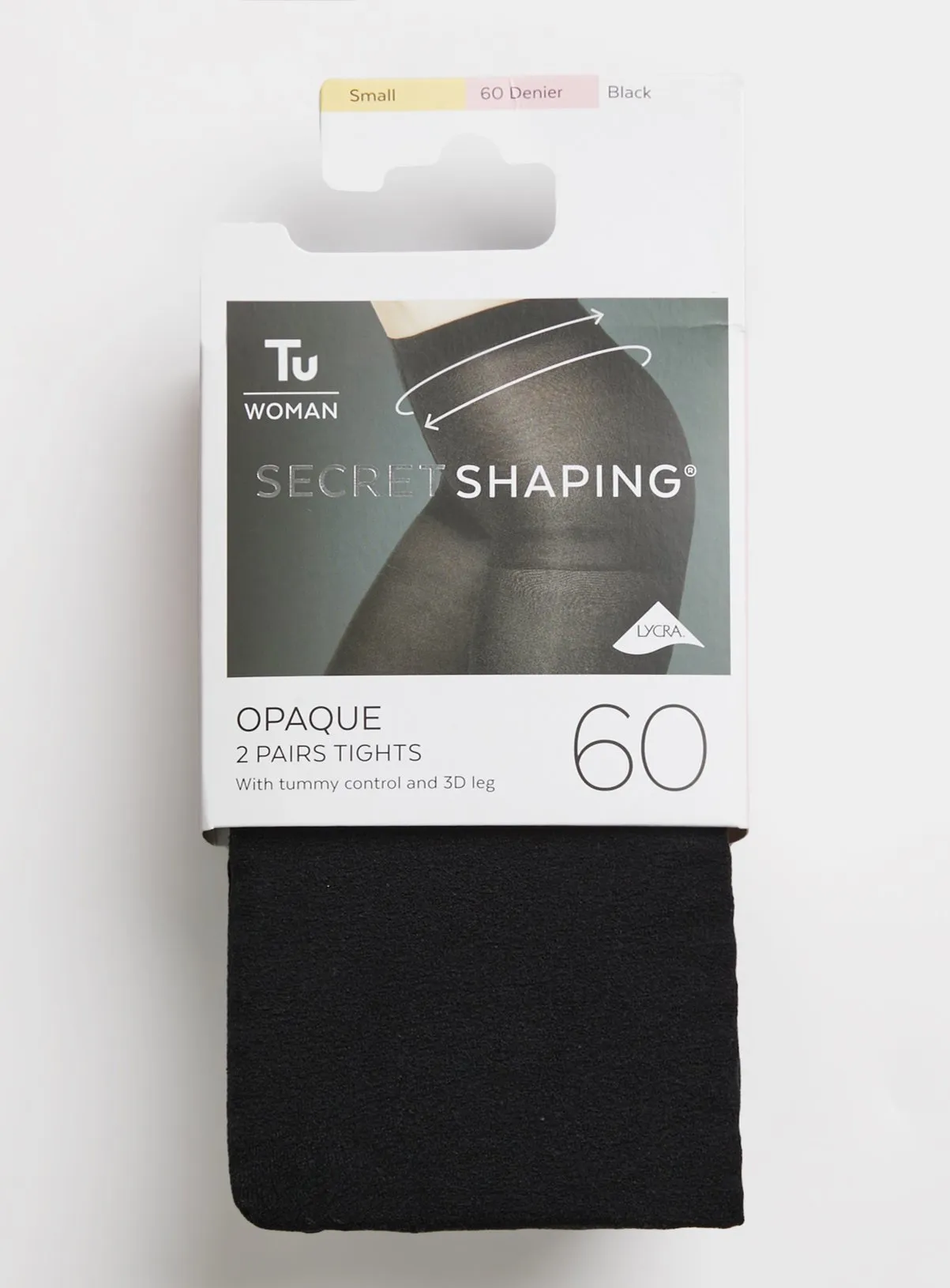 Buy Secret Shaping Black 60 Denier Opaque Tights 2 Pack M | Tights | Tu