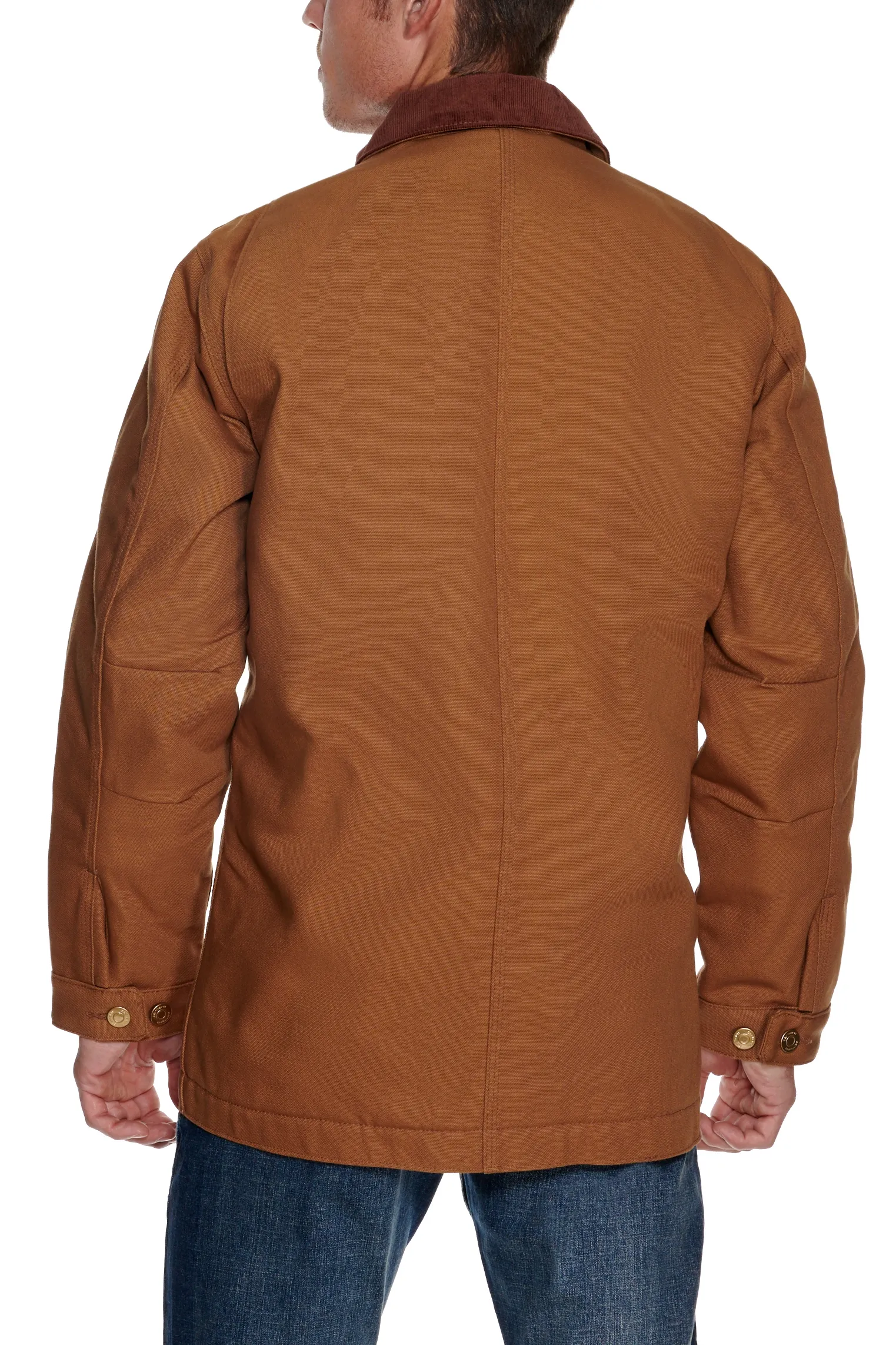 Carhartt Men's Brown Duck with Corduroy Collar Chore Coat - Big & Tall