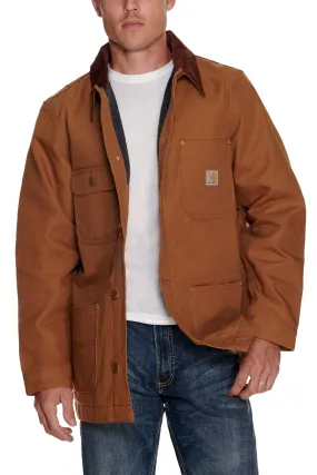 Carhartt Men's Brown Duck with Corduroy Collar Chore Coat - Big & Tall