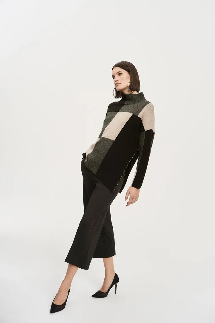 Color-Block Jacquard Knit Pullover