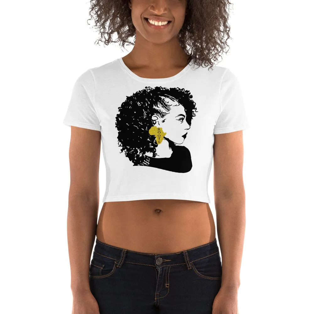 Curly Hair Black Lady Women’s Crop Tee