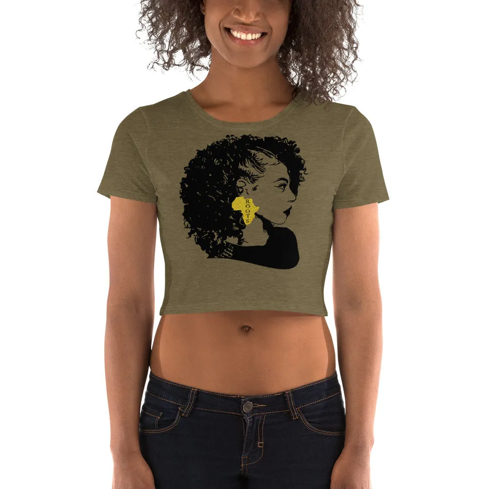 Curly Hair Black Lady Women’s Crop Tee