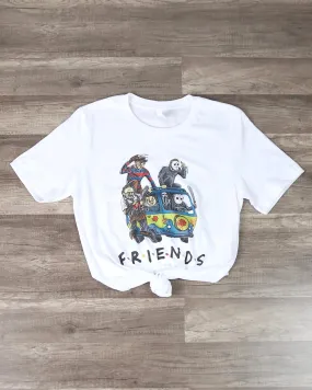 Distracted - Halloween Friends Squad Goals Graphic Tee in White