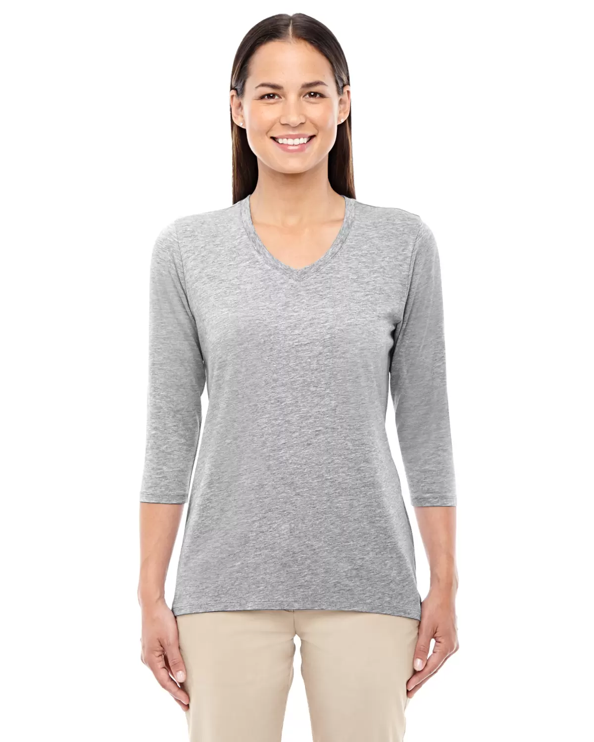 DP184W Devon & Jones Ladies' Perfect Fit™ Bracelet Length V Neck Top SKU: DP184W