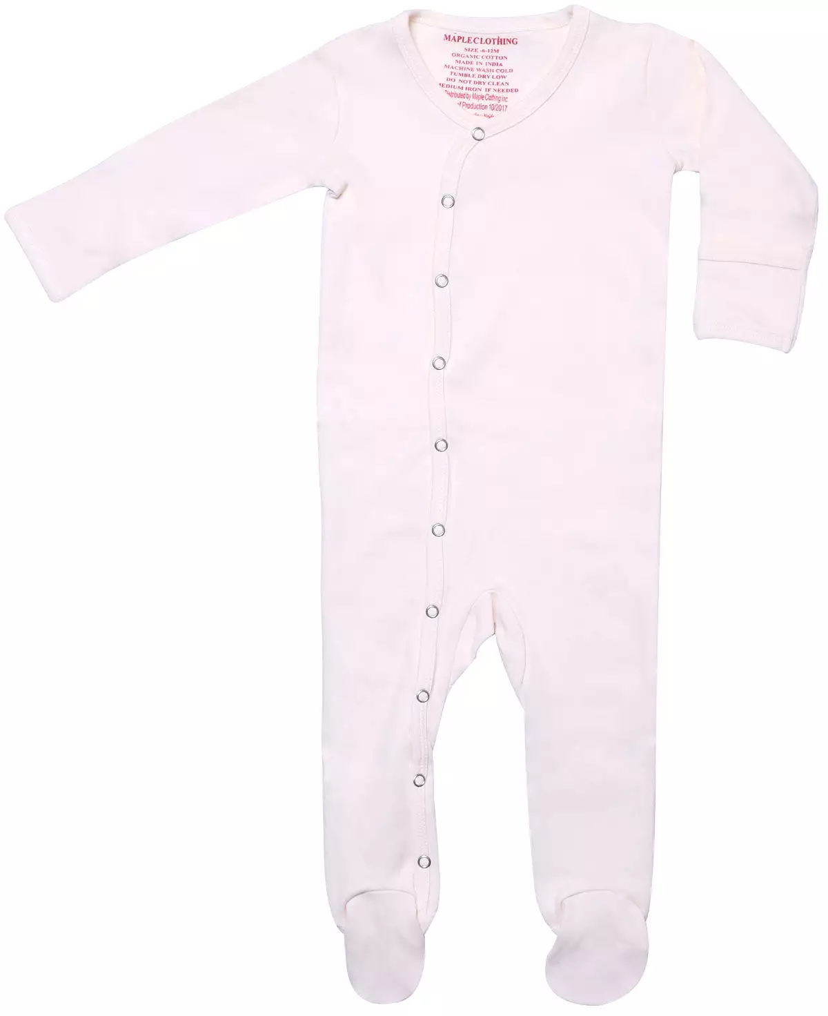 GOTS Certified Organic Cotton Baby Clothes Footed Sleepwear (Natural)