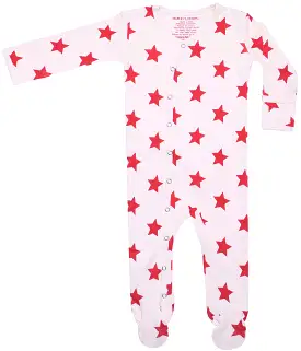 GOTS Certified Organic Cotton Baby Clothes Footed Sleepwear (Star)