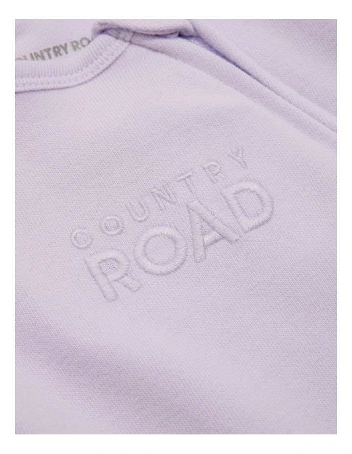 Gots Certified Organic Logo Zip Coveralls in Lilac