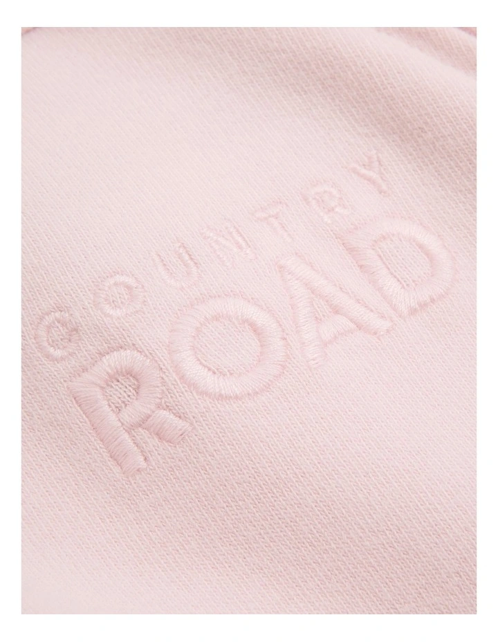 Gots-certified Organic Logo Zip Jumpsuit in Mineral Pink