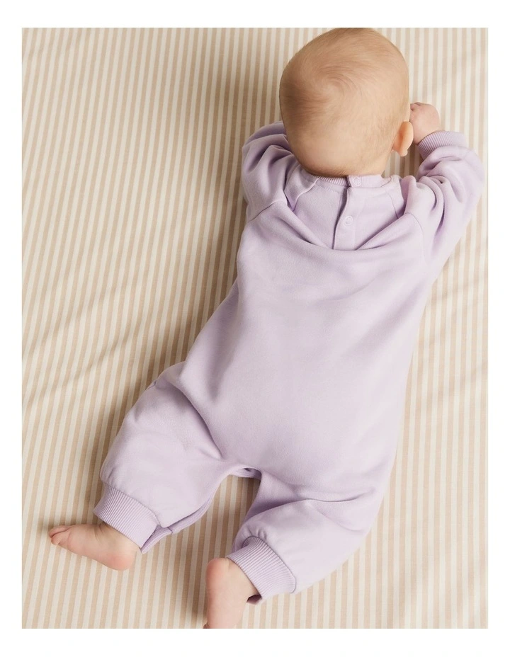 Gots-certified Organic Oversized Logo Jumpsuit in Lilac