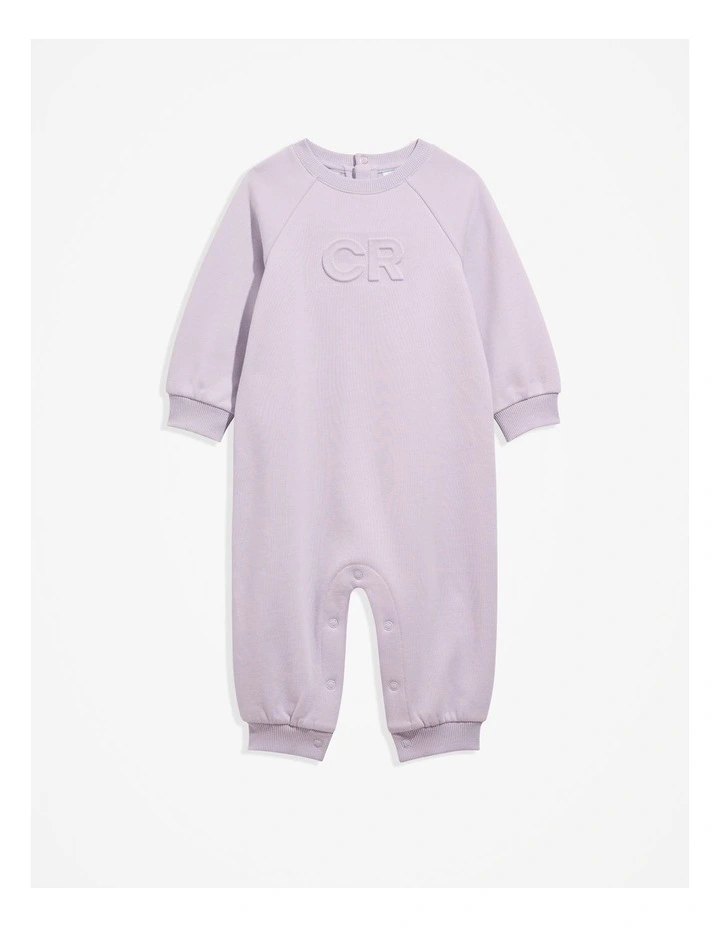 Gots-certified Organic Oversized Logo Jumpsuit in Lilac