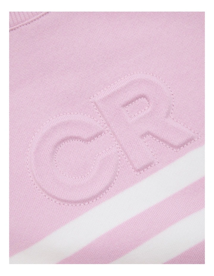 Gots-certified Organic Oversized Logo Jumpsuit in Pink Stripe