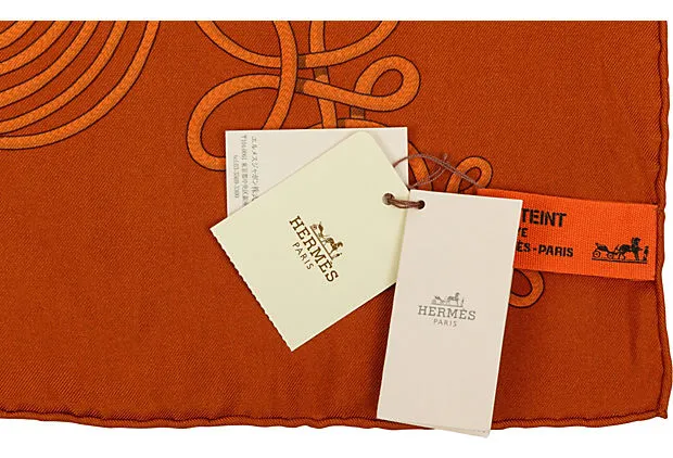 Hermès Brandebourg Orange Scarf Latham