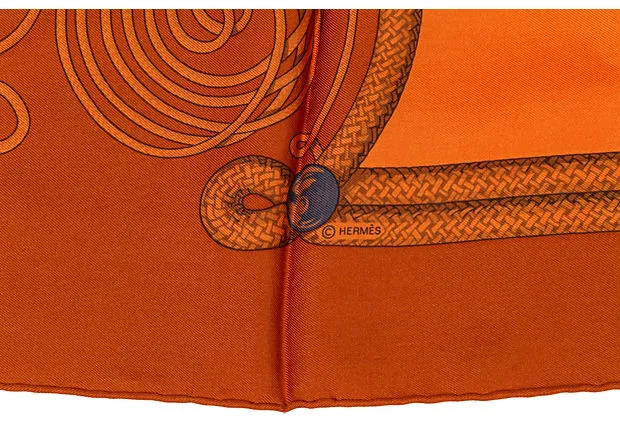 Hermès Brandebourg Orange Scarf Latham