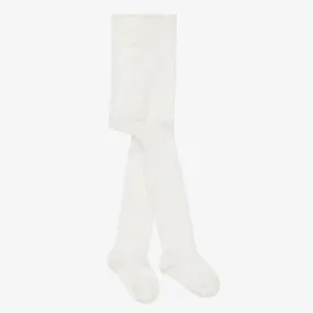 Ivory Cotton Knit Baby Tights