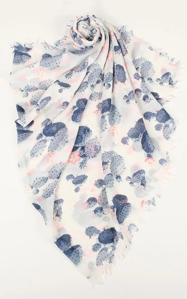 JC021039 100% Cotton Cactus Print Scarf