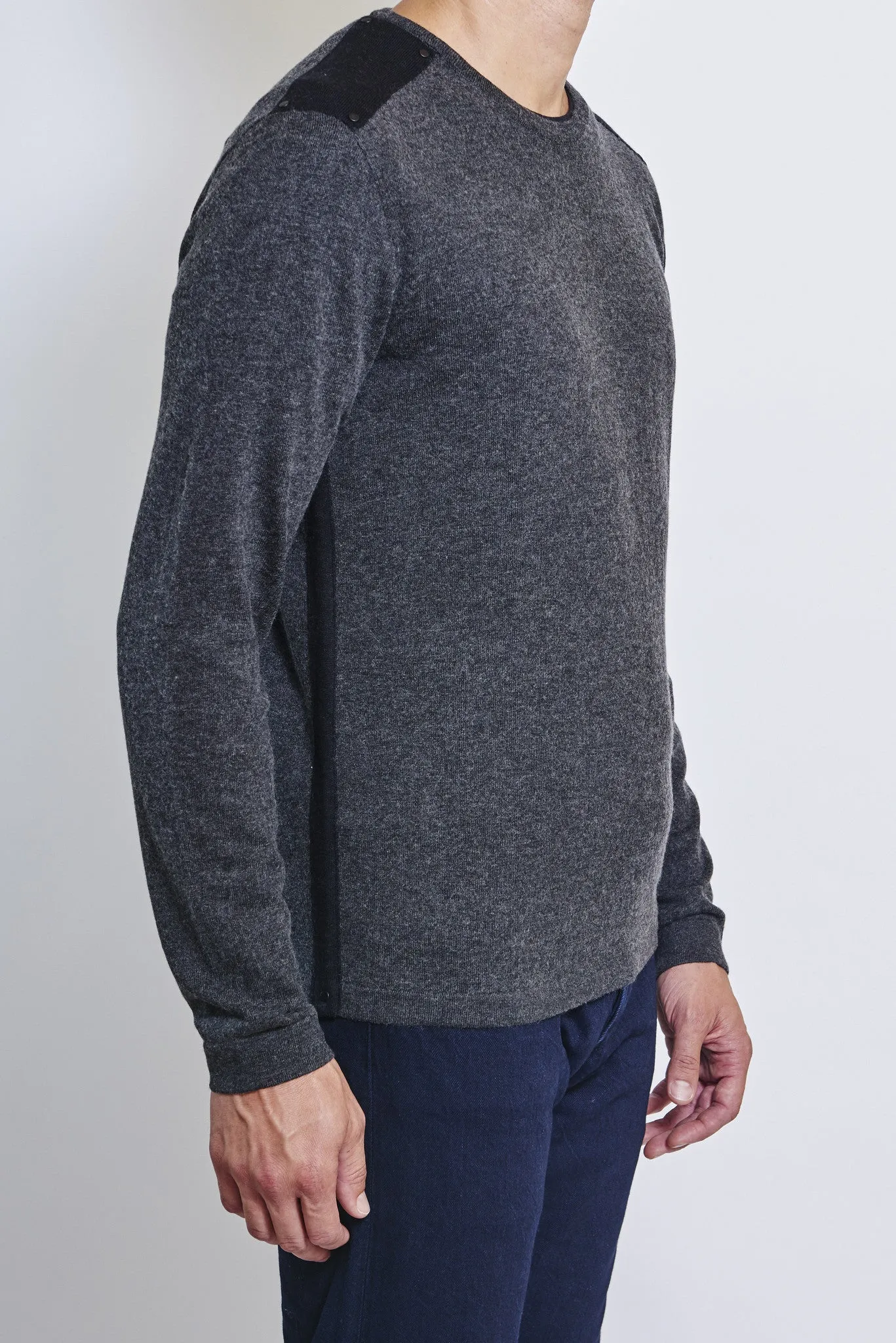 JOHN VARVATOS EPAULETTE PATCH SWEATER