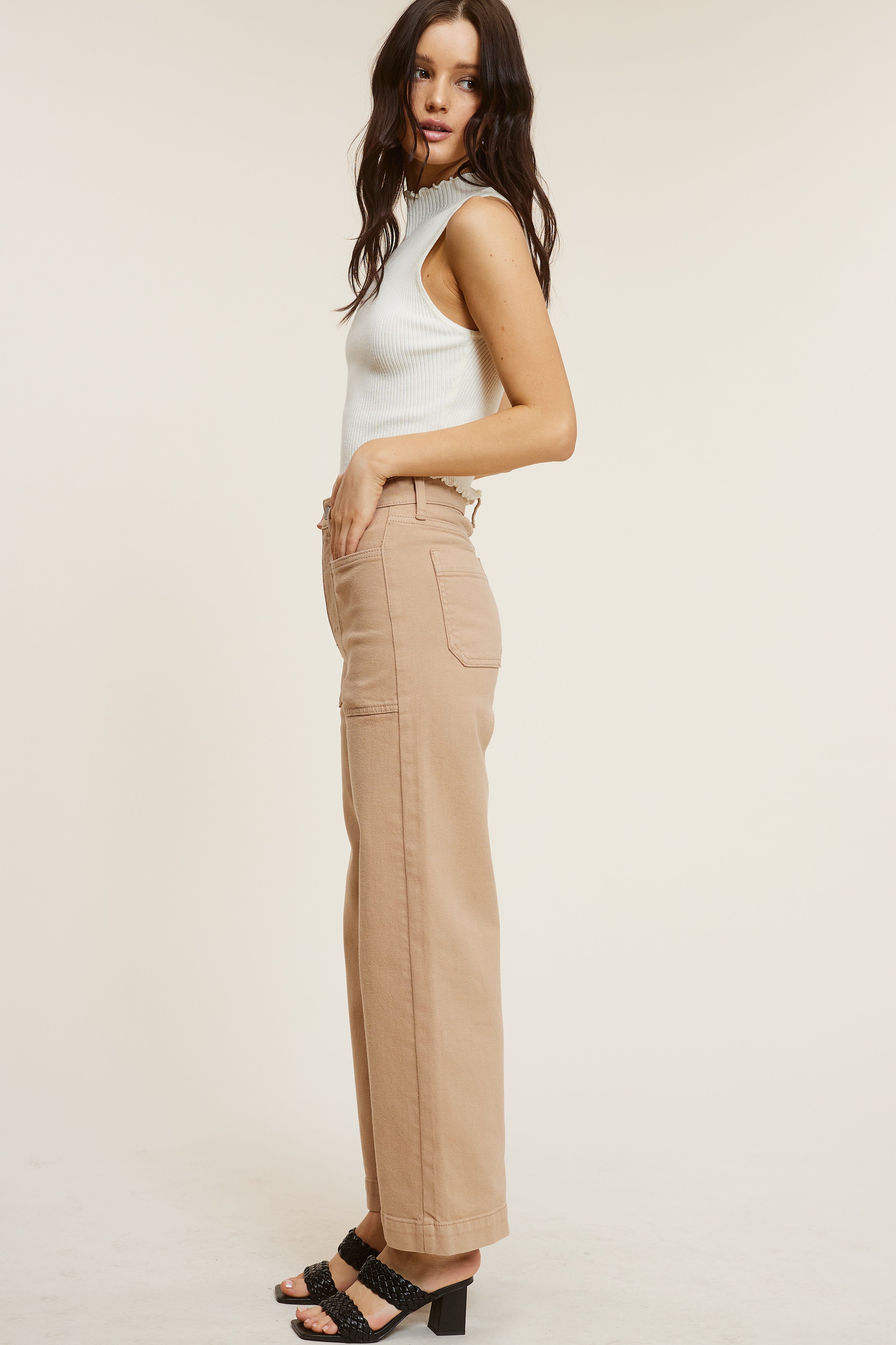 Latte Wide Leg Denim