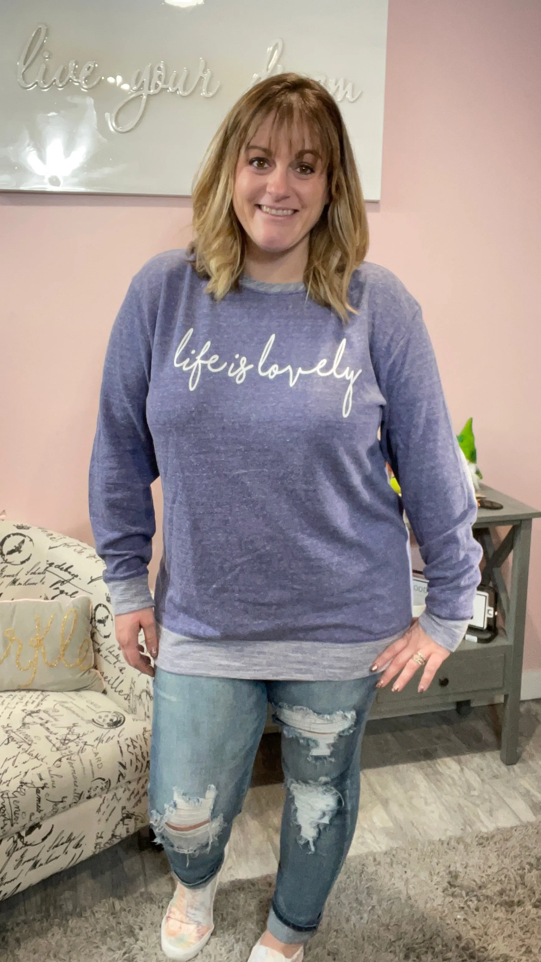 Life Is Lovely French Terry Long Sleeve